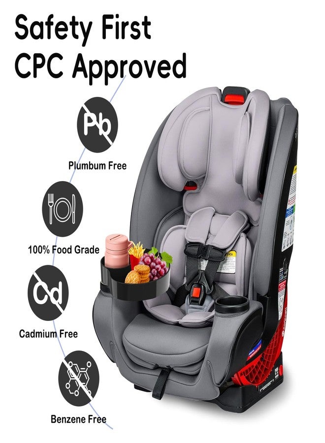 SSPONT Kids Car Seat Tray, Travel Tray with Cup Holder for Toddler Baby, Kids Car Seat Food Snack Organizer for Road Trip, Stroller snack Organizer Travel Must Haves Toddler Must Haves (Black) - Image 2